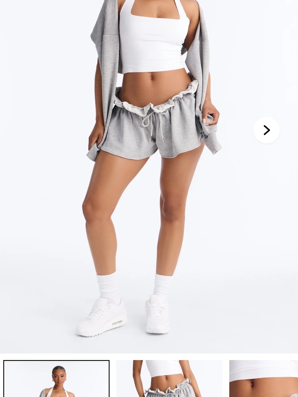 Women's Gray Drawstring Athletic Shorts